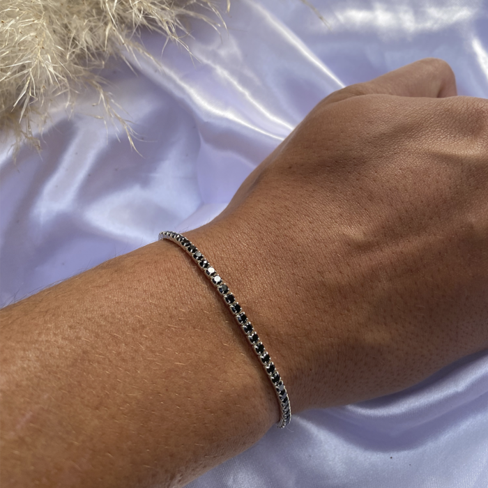 Pulseira Riviera Negra Prata 925