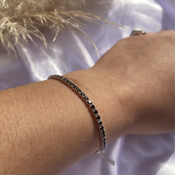 Pulseira Riviera Negra Prata 925 - Imagem 2