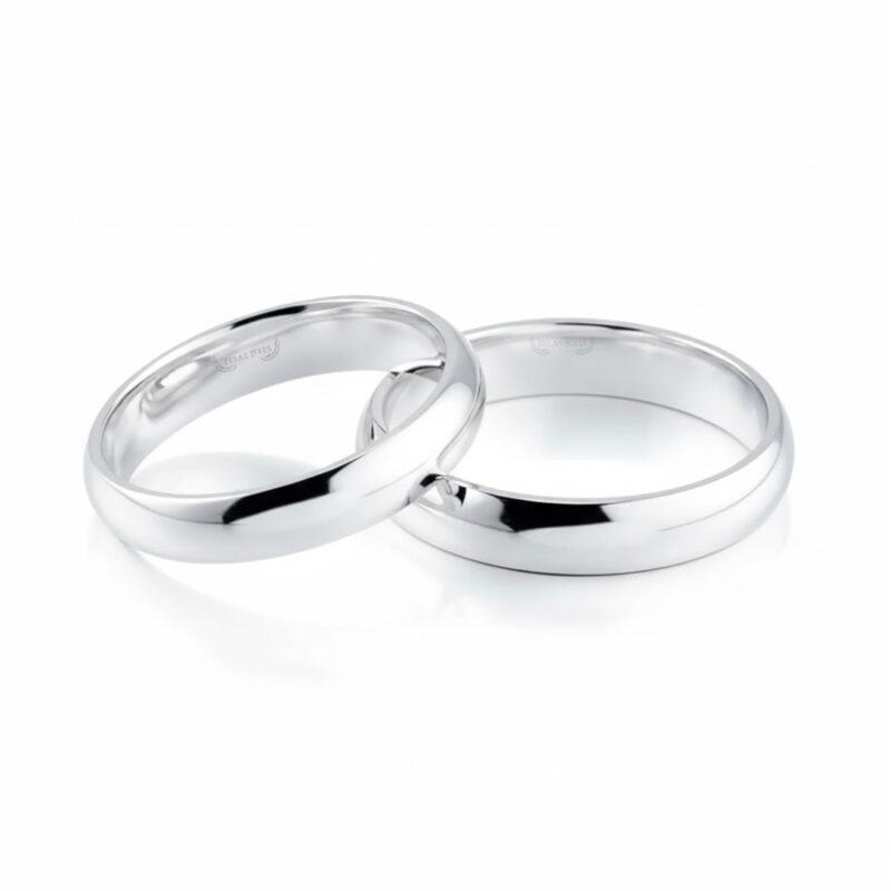 Alianças de Prata 4mm Tradicional Abaulada