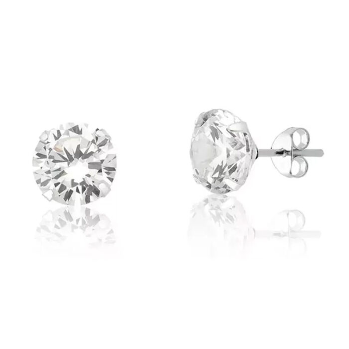 Brinco Zirconia 8mm Prata 925