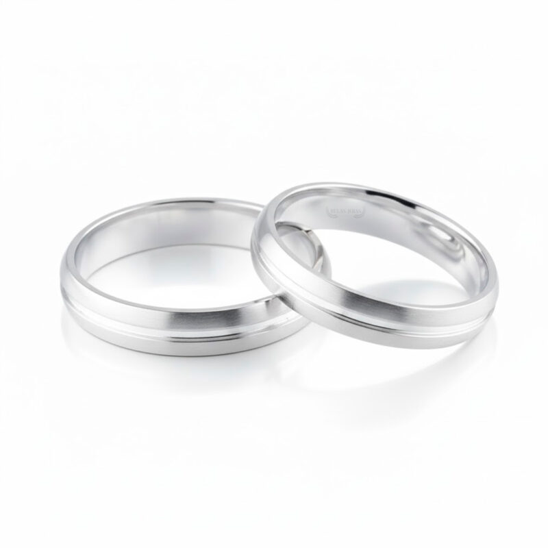 Alianças de Prata 3mm Canaleta Central