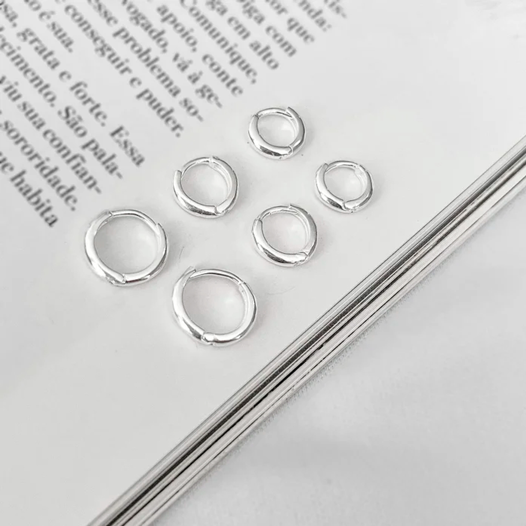 Trio Argolas Click Lisa Prata 925 - Imagem 3