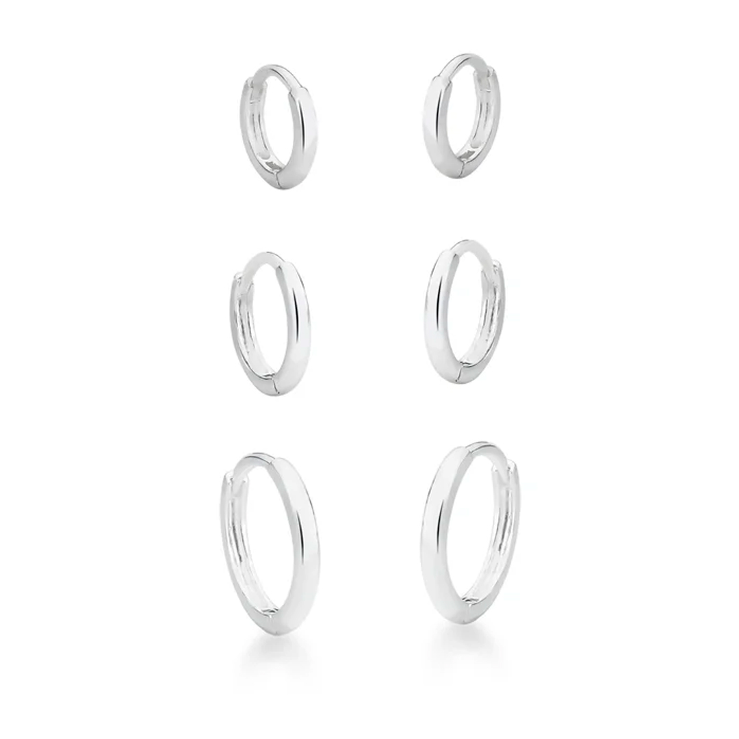 Trio Argolas Click Lisa Prata 925