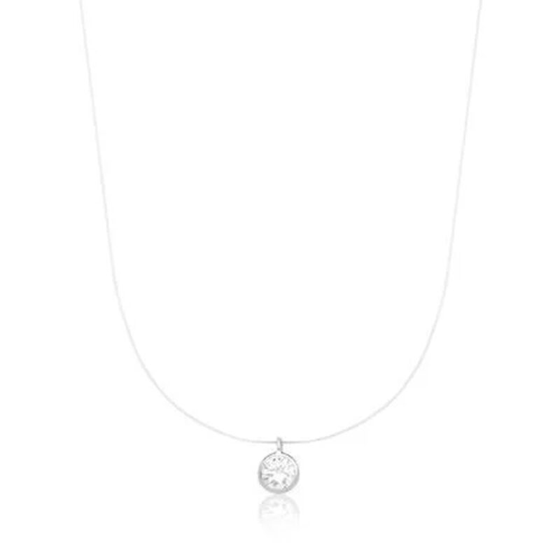 Colar Ponto de luz Silicone Prata 925