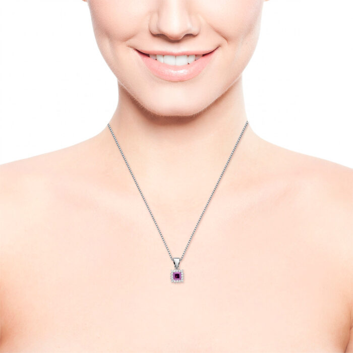 Conjunto Quadrado Lilas Cravejado Prata 925 - Image 2