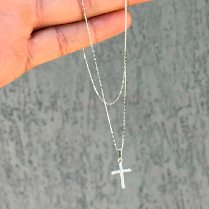 Corrente 50cm Cruz Cravejada - Imagem 4