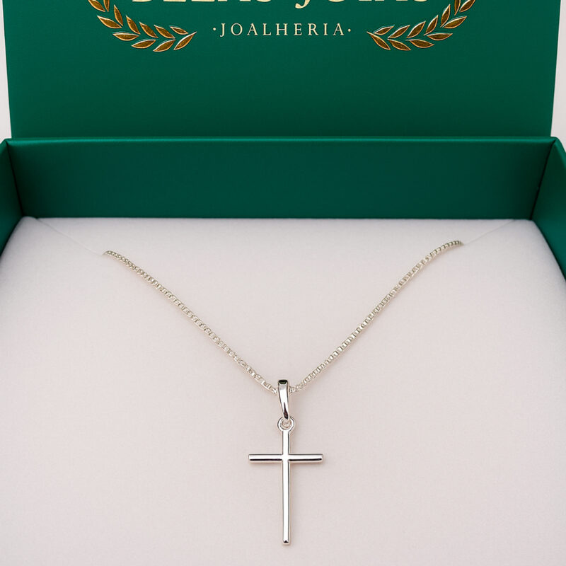 Cordão Cruz 13,5mm Prata 925