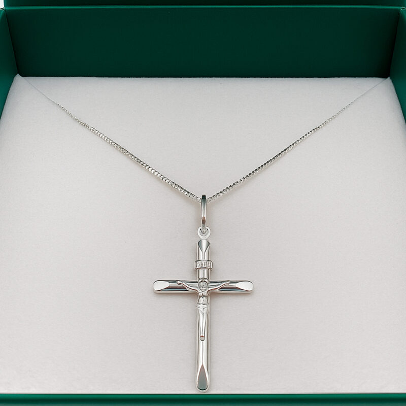 Cordão Crucifixo Cruz Com Cristo Prata 925