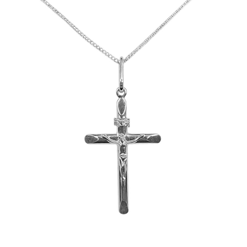 Cordão Crucifixo Cruz Com Cristo Prata 925