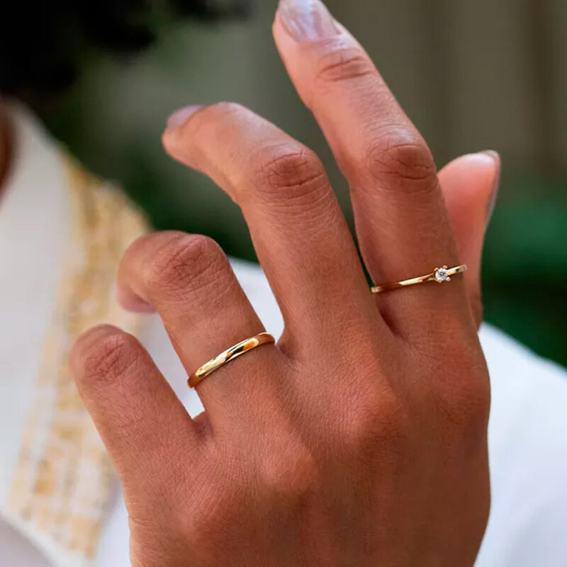 Alianças de Ouro 18K 2mm Abaulada
