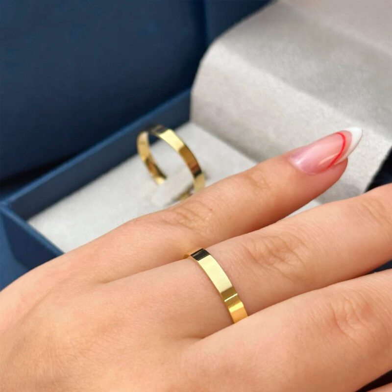 Alianças de Ouro 18K 3mm Reta