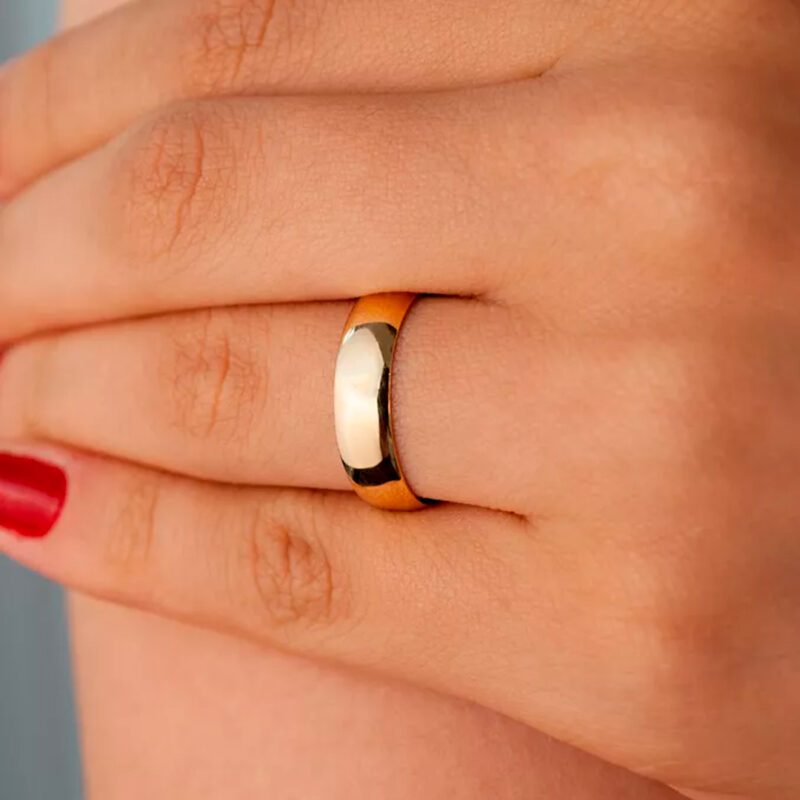 Alianças de Ouro 18K 5mm Abaulada Polida