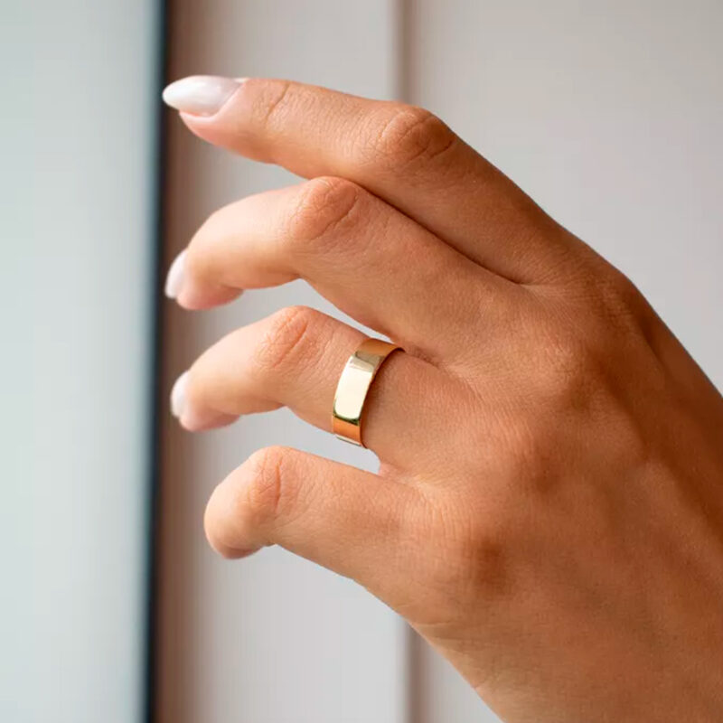 Alianças de Ouro 18K 5mm Quadrada Polida