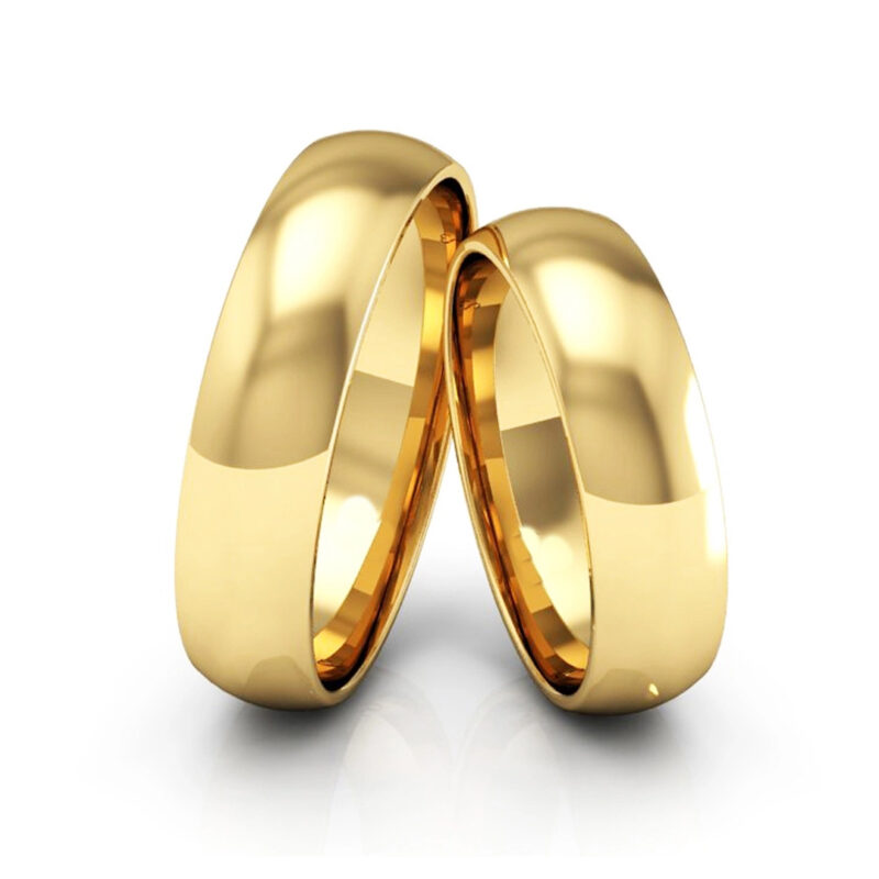 Alianças de Ouro 18K 5mm Abaulada Polida