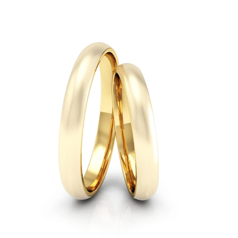 Alianças de Ouro 18K 3mm Abaulada Fosca