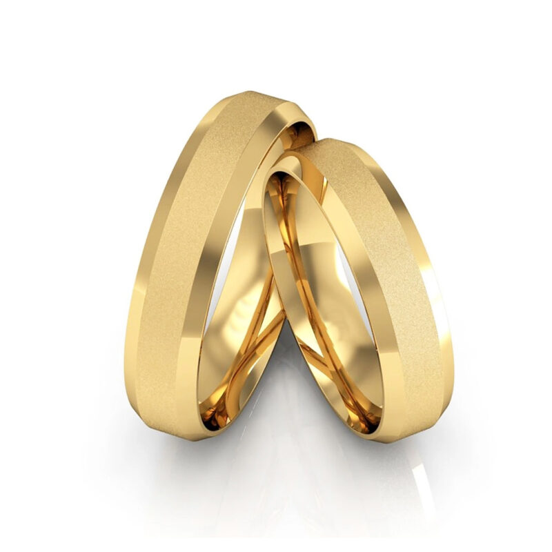 Alianças de Ouro 18K Cantos Chanfrados 4,5mm