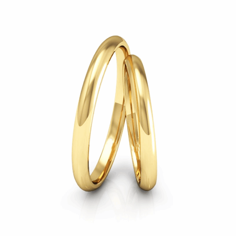 Alianças de Ouro 18K 2mm Abaulada