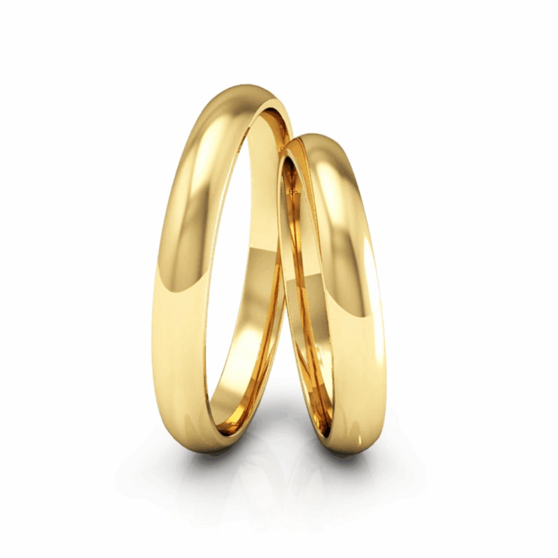 Alianças de Ouro 18K 3mm Abaulada