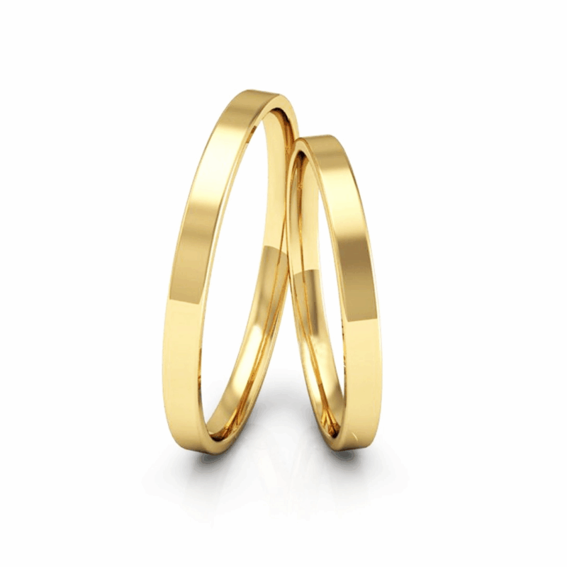 Alianças de Ouro 18K 2mm Reta