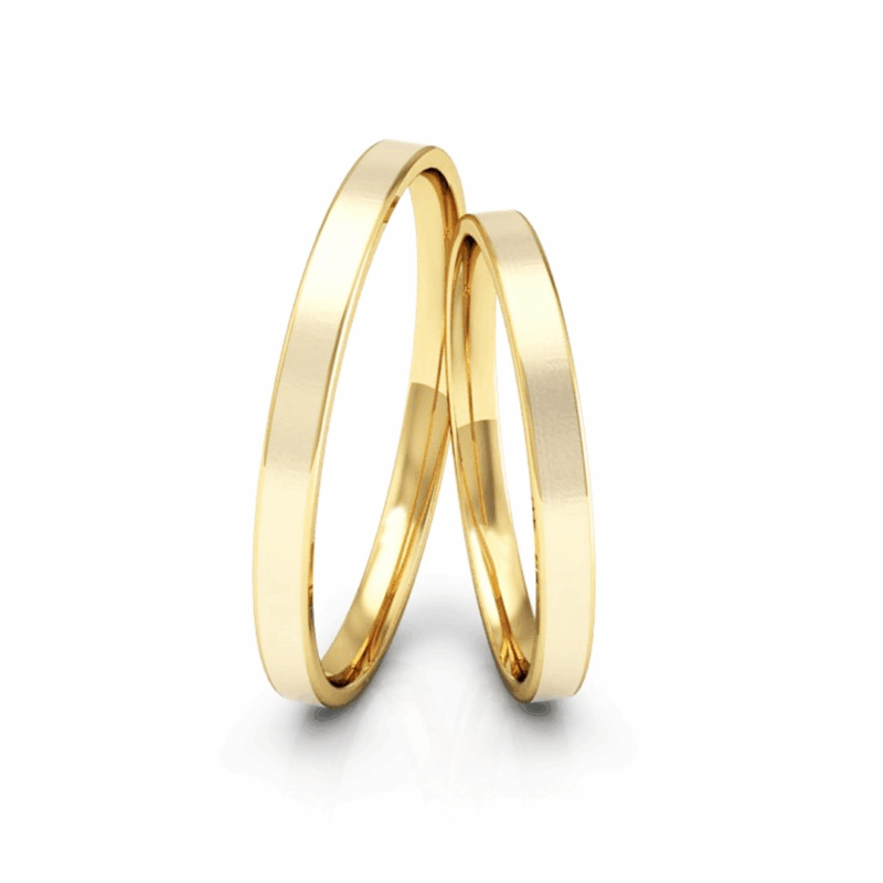 Alianças de Ouro 18K 2mm Reta Fosca