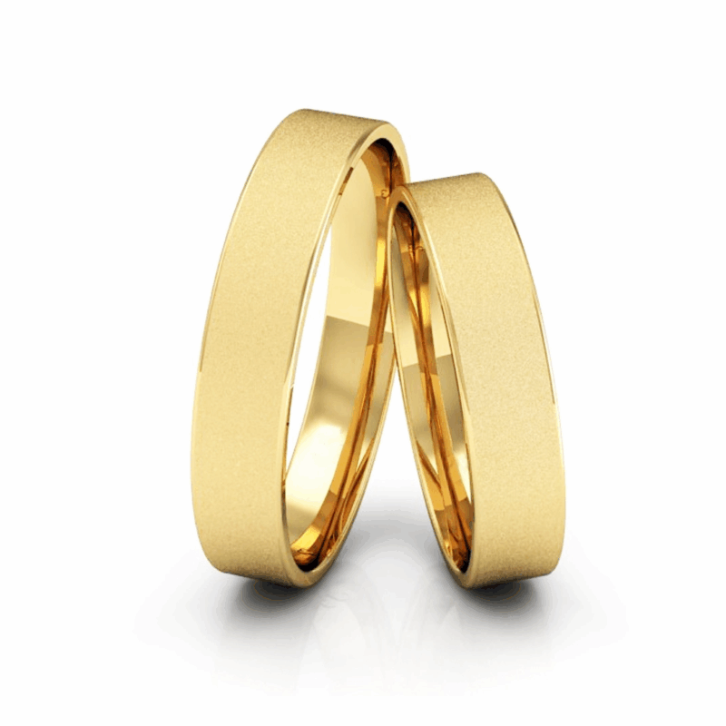 Alianças de Ouro 18K 4mm Reta Fosca