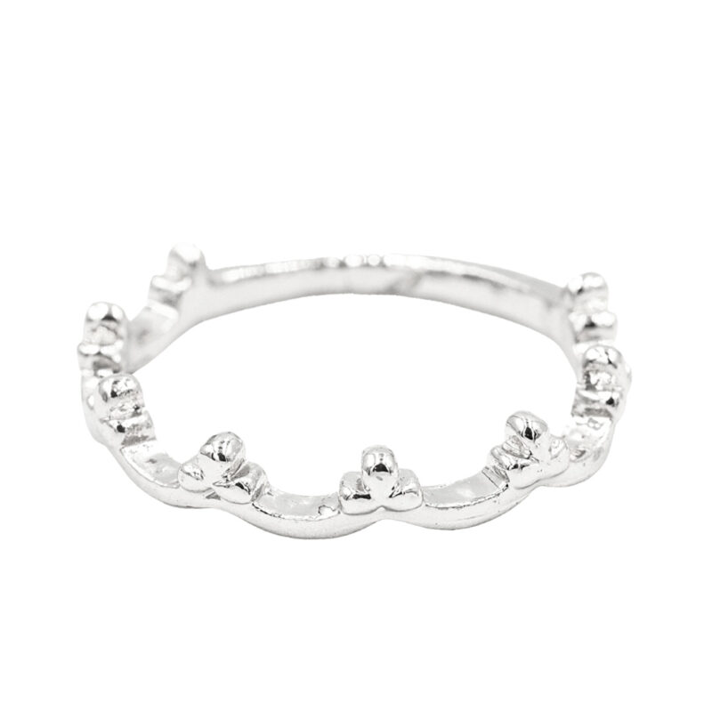 Anel Falange Coroa Cravejado Prata 925