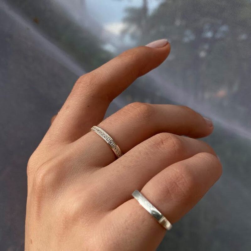 Anel Glam Todo Cravejado Prata 925