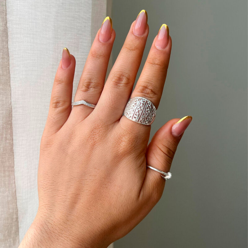 Anel Trabalhado Prata 925