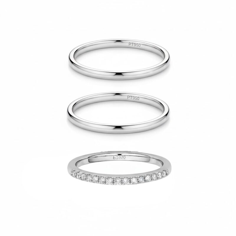 Alianças de Namoro Prata 925 2mm +  Anel Meia Aliança