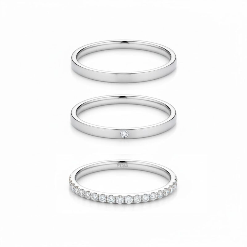 Alianças de Namoro Prata 925 2mm Quad +  Anel Meia aliança