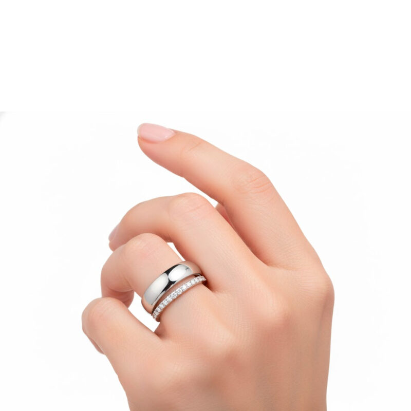 Alianças de Namoro Prata 925 4mm +  Anel Meia Aliança