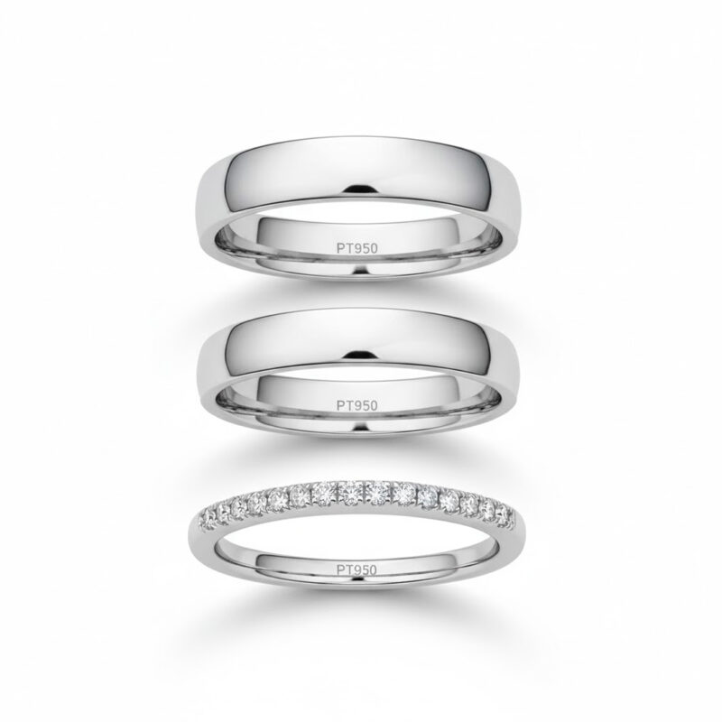 Alianças de Namoro Prata 925 4mm +  Anel Meia Aliança