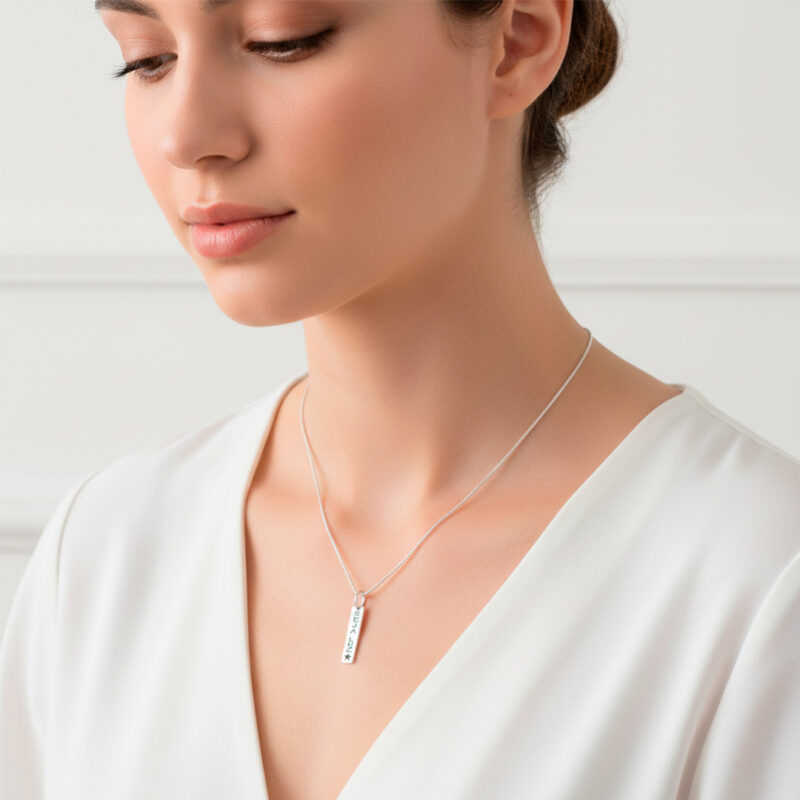 Colar Placa Seja Luz Prata 925