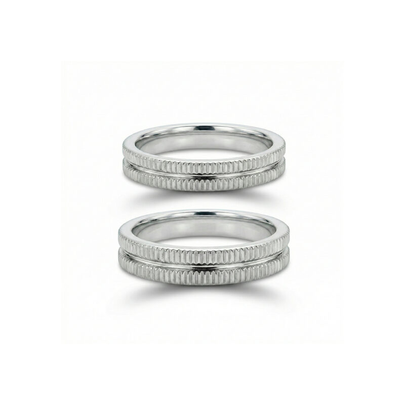 Alianças de Namoro Prata 925 3mm Serrilhada
