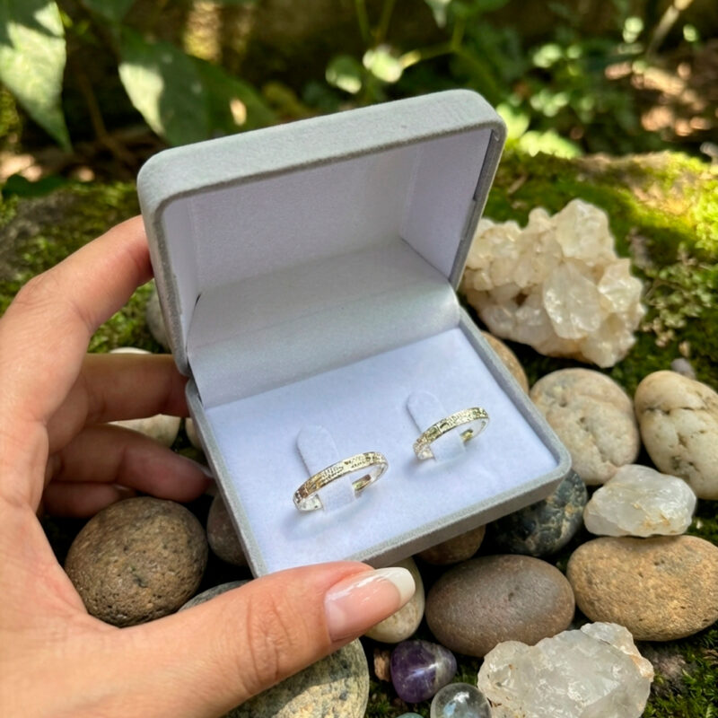 Alianças de Namoro Prata 925 3mm Diamantada Estrela