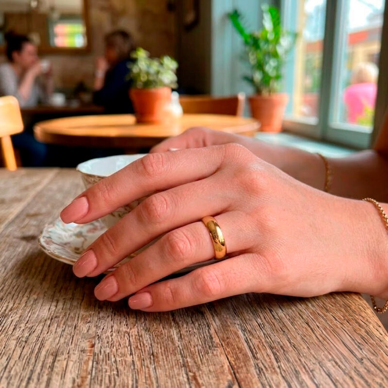 Alianças de Casamento em Moeda Antiga 5mm Tradicional Forro de Prata 925