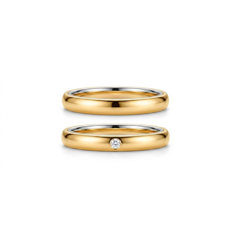 Alianças de Casamento em Moeda Antiga 3mm Tradicional Forro de Prata 925
