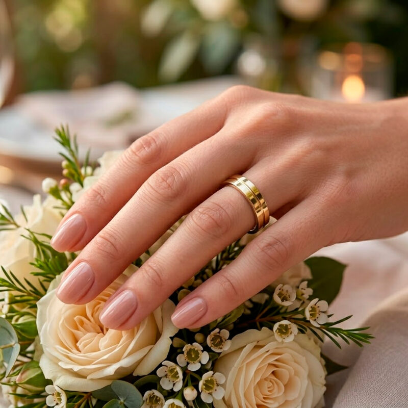 Alianças de Casamento em Moeda Antiga 4mm Canaleta Lateral Forro de Prata 925