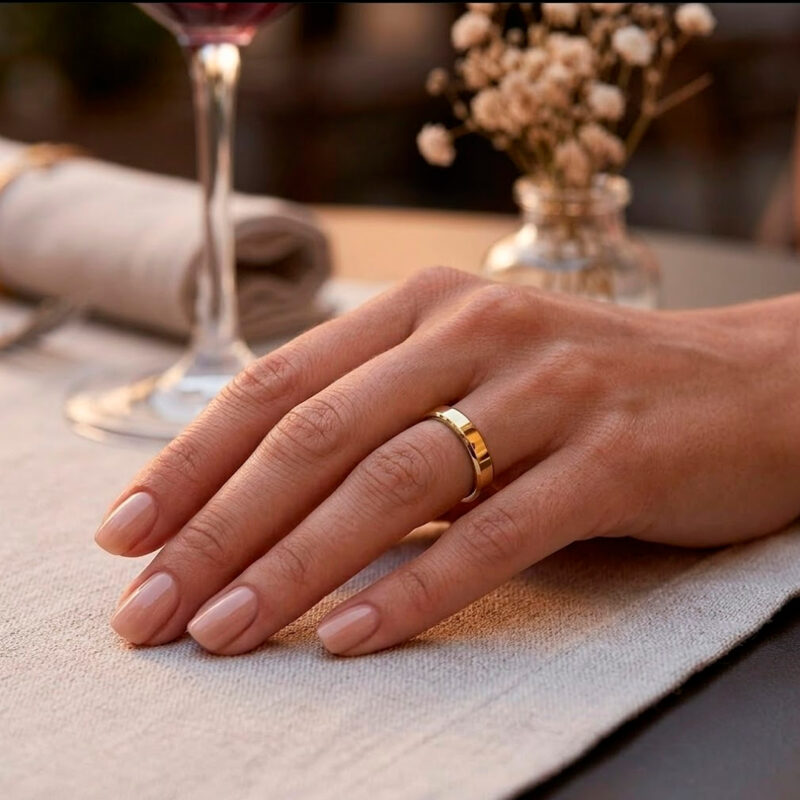 Alianças de Casamento em Moeda Antiga 4mm Italiana Forro de Prata 925
