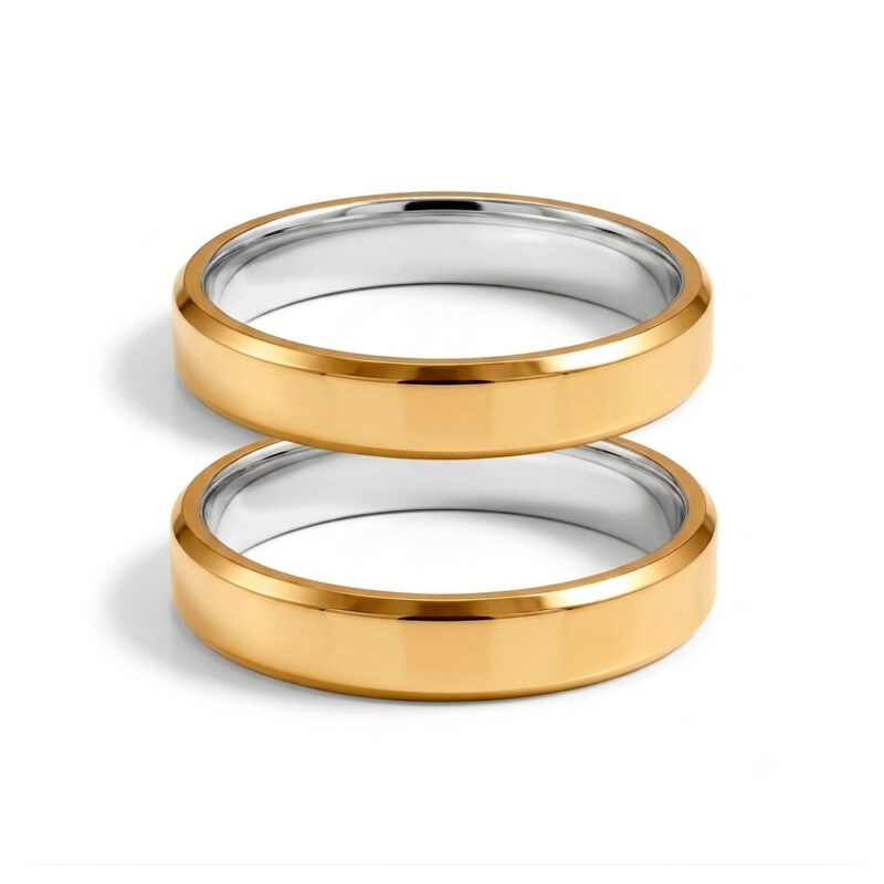 Alianças de Casamento em Moeda Antiga 4mm Italiana Forro de Prata 925