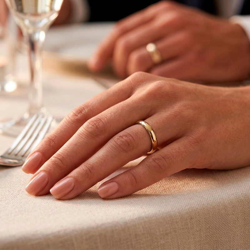 Alianças de Casamento em Moeda Antiga 4mm Tradicional Forro de Prata 925