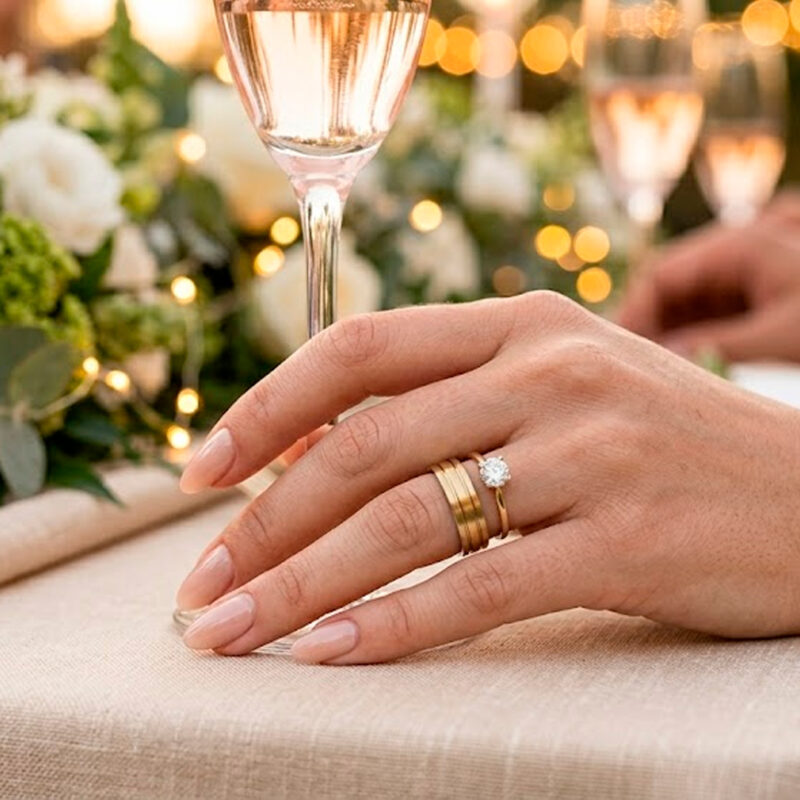 Alianças de Casamento em Moeda Antiga 5mm 3 Frisos Forro de Prata 925