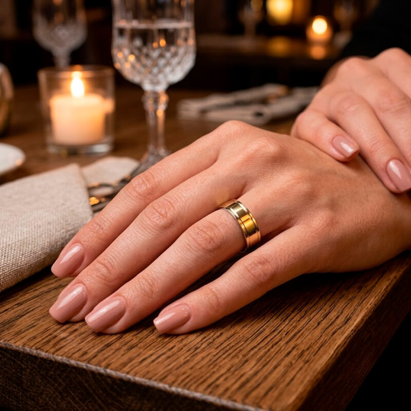 Alianças de Casamento em Moeda Antiga 6mm 2 Frisos Forro de Prata 925