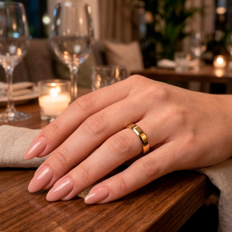 Alianças de Casamento em Moeda Antiga 6mm Italiana Forro de Prata 925