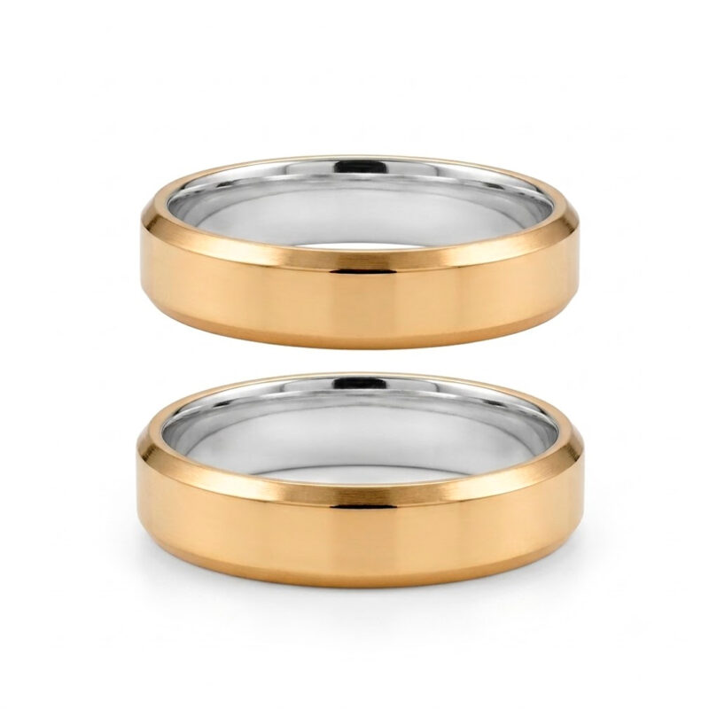 Alianças de Casamento em Moeda Antiga 6mm Italiana Forro de Prata 925