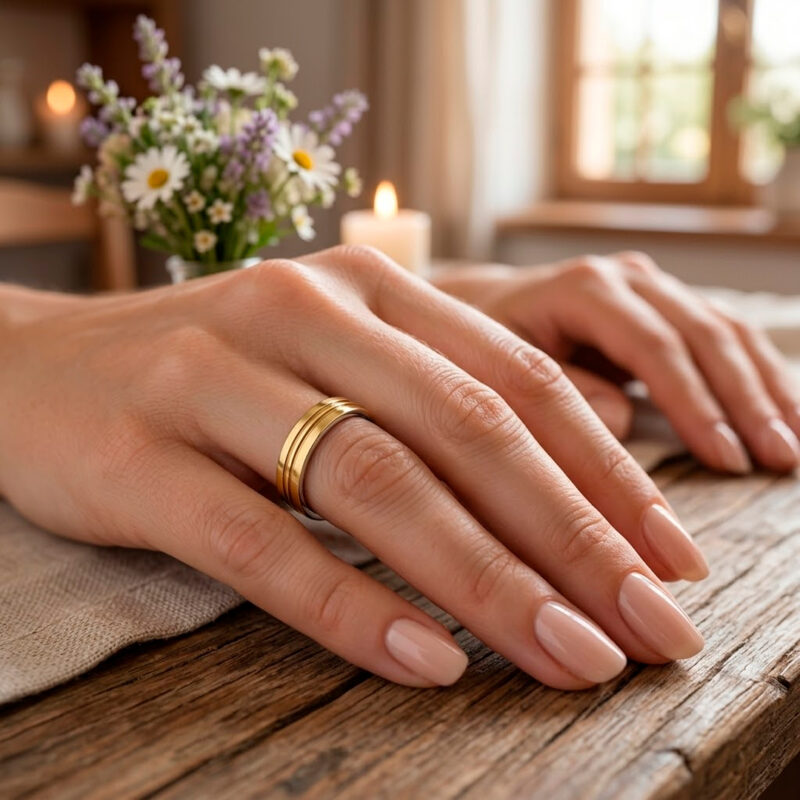 Alianças de Casamento em Moeda Antiga 7mm 2 Frisos Forro de Prata 925