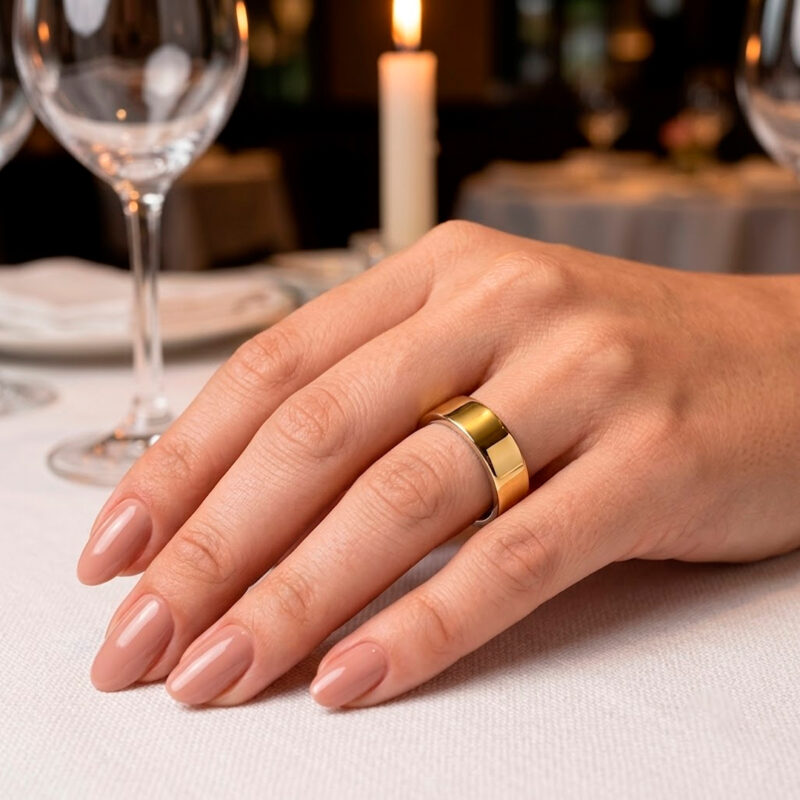 Alianças de Casamento em Moeda Antiga 7mm Reta Forro de Prata 925