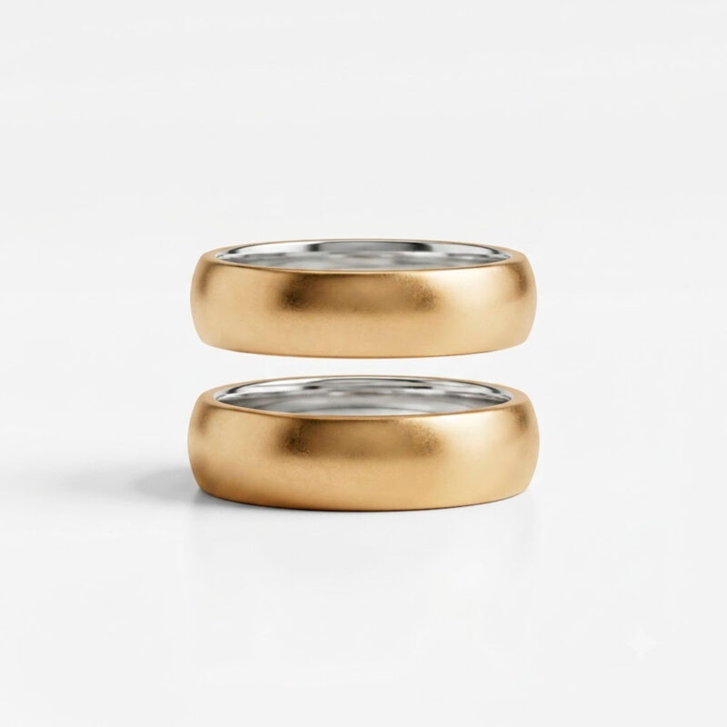 Alianças de Casamento em Moeda Antiga 8mm Tradicional Forro de Prata 925